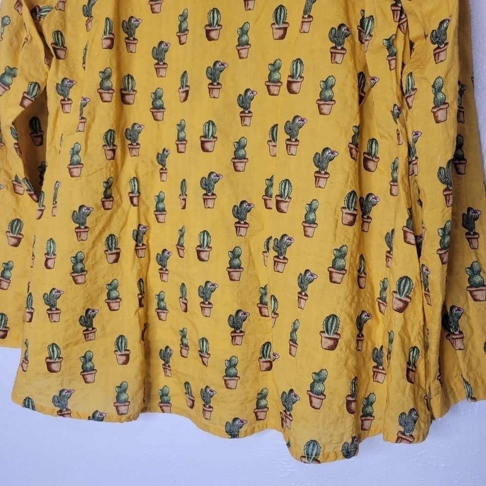 Ivy Jane Cactus Mustard Blouse Women's Size Small - Picture 10 of 13